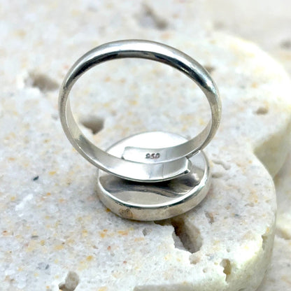 Vue arrière de la Bague Calendrier ajustable en argent