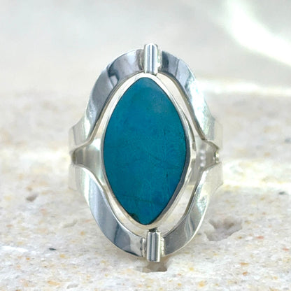 Bague Duo en argent avec amazonite – pierre naturelle turquoise