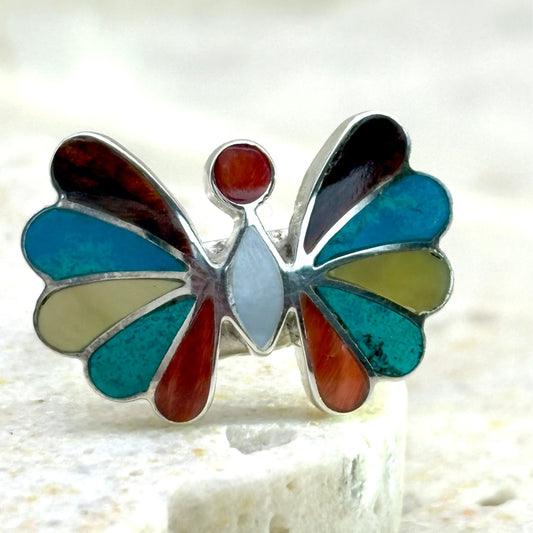 :  Bague Évolia en argent et pierres naturelles inspirée du papillon
