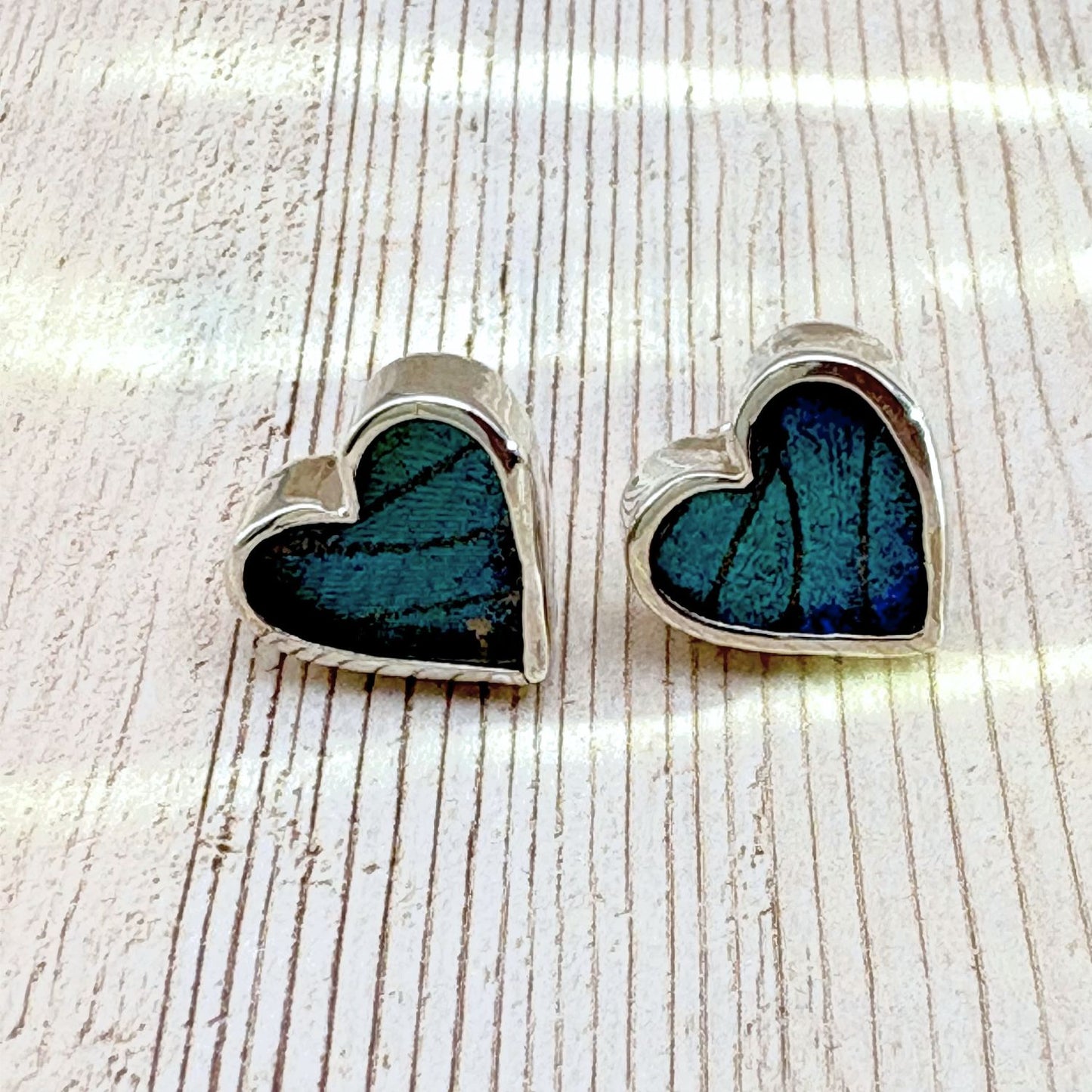 Boucles d’oreilles Azura Cœur en argent couleur bleu céleste