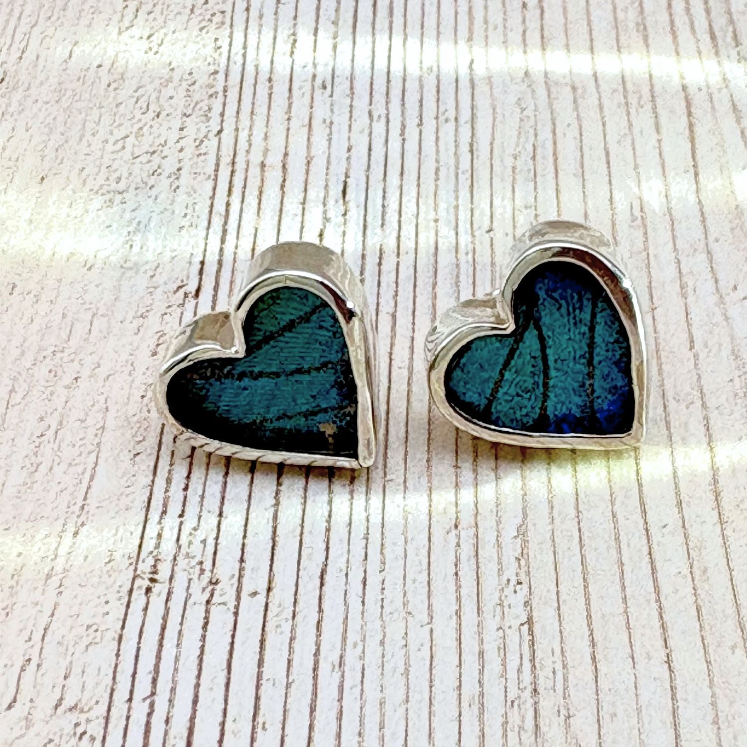 Boucles d’oreilles Azura Cœur en argent couleur bleu céleste