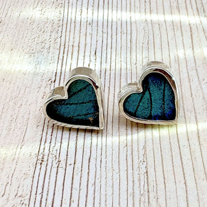 Boucles d’oreilles Azura Cœur en argent couleur bleu céleste