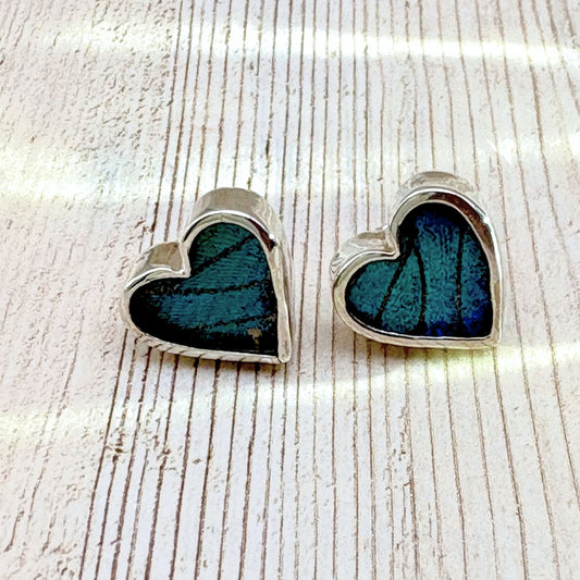 Boucles d’oreilles Azura Cœur en argent couleur bleu céleste