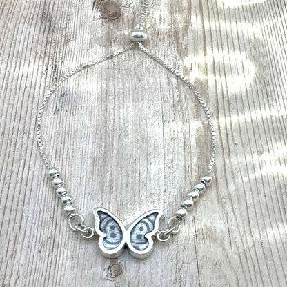 Bracelet Azuria Brun ocellé en argent – vue complète du bracelet réglable