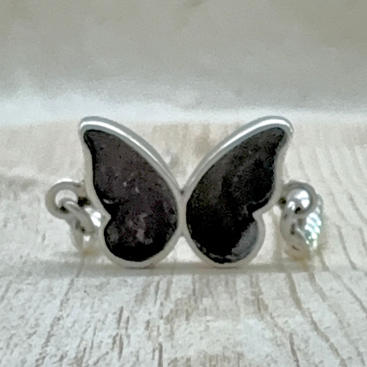Bracelet Azuria réversible brun naturel en argent et ailes naturelles