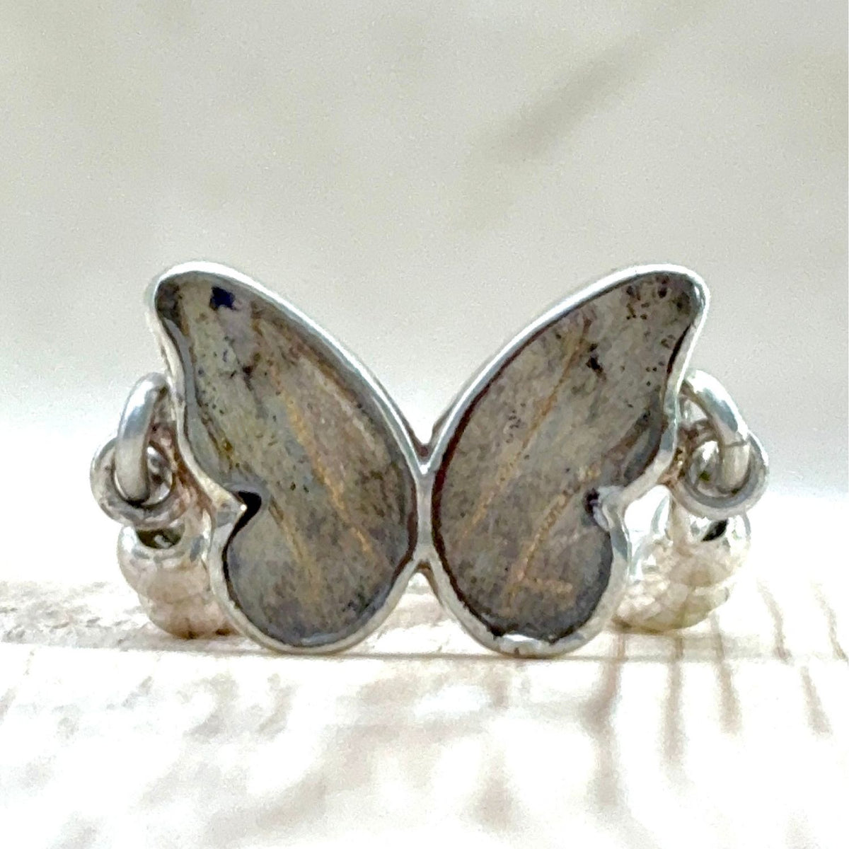 Bracelet Azuria réversible beige en argent – face beige