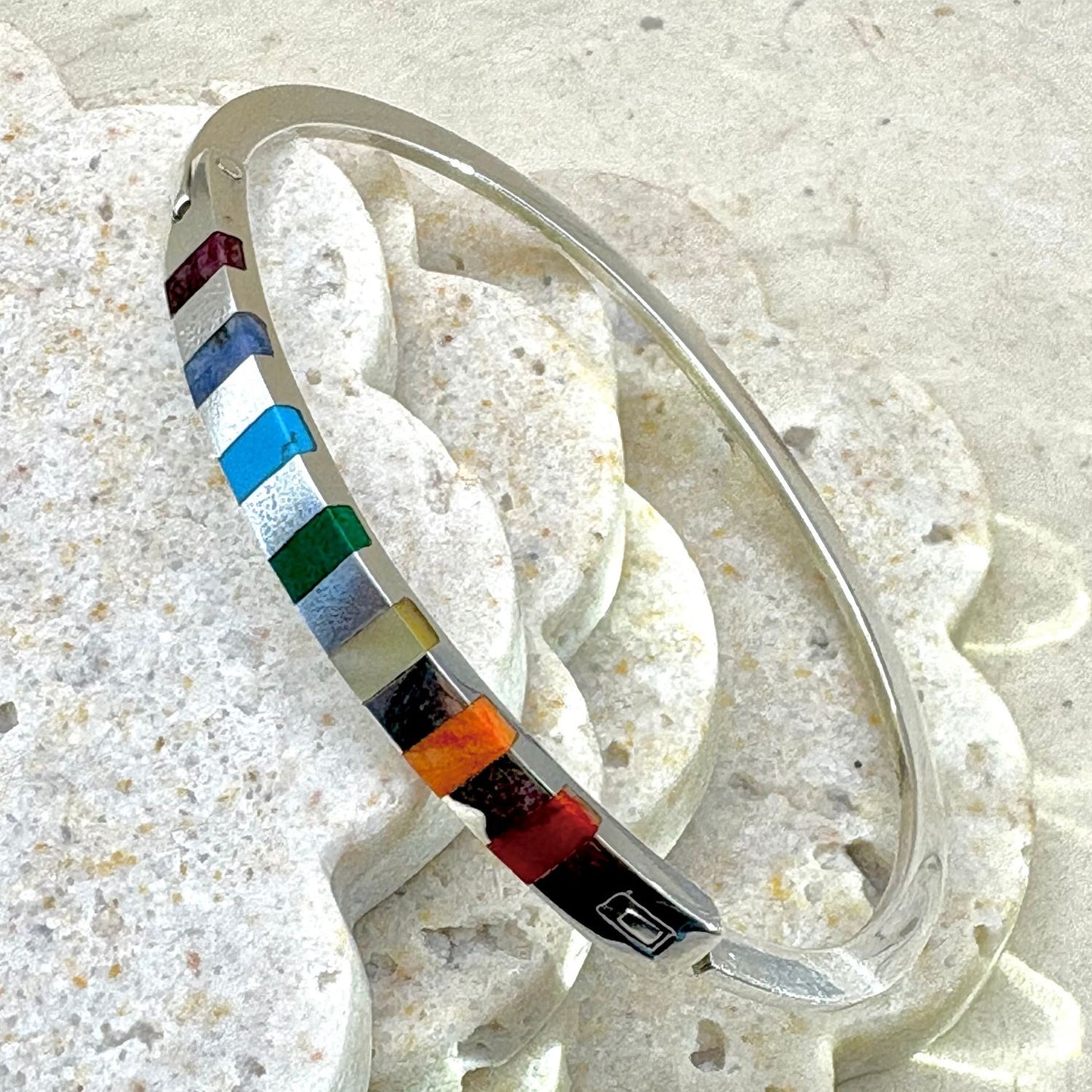  Bracelet Nuance en argent et pierres naturelles multicolores
