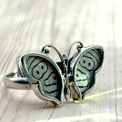 Bague Azura Délicate Brun ocellé en argent vue de face