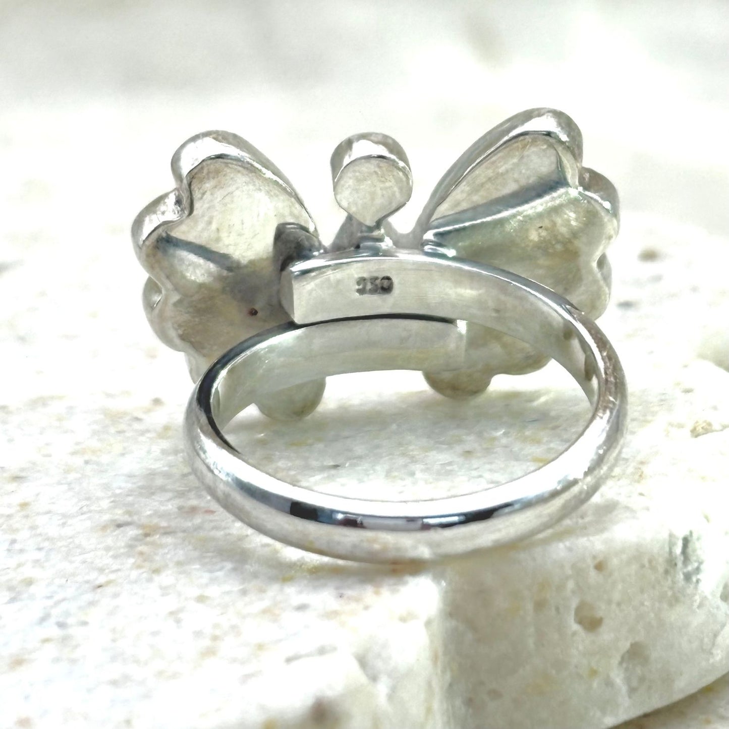  Dos ajustable de la bague Évolia en argent 950
