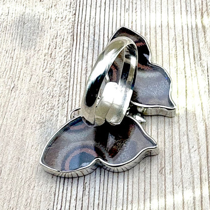 Dos de la Grande Bague Azura ajustable en argent
