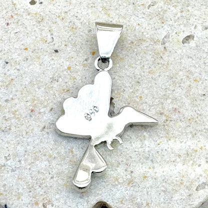 Dos du pendentif Colibri en argent 950