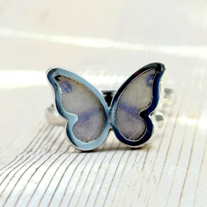 Petite Bague Azura en argent couleur violet irisé 