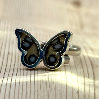 Petite Bague Azura en argent couleur brun ocellé